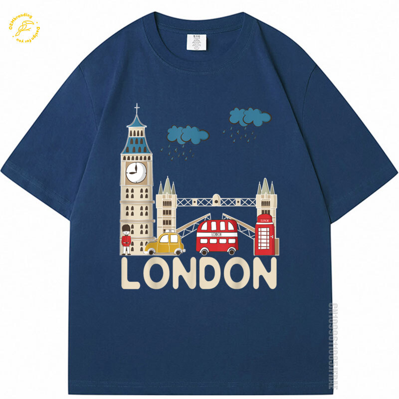 Streetwear Brand London - ممطر لندن التي شيرت لطيف تذكار