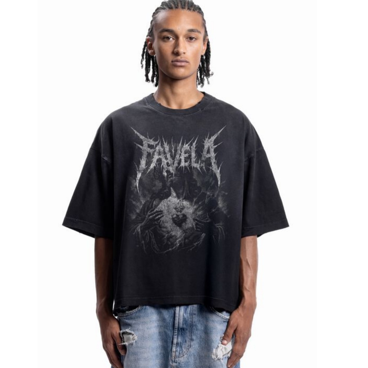 Streetwear Brand Heart - تي شيرت معدني بتصميم Sacred Heart