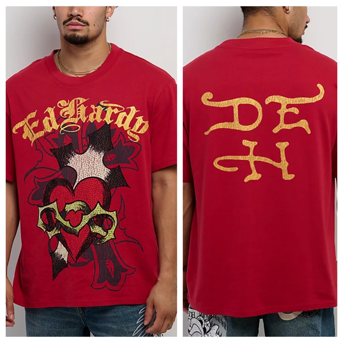 Streetwear Brand Heart - تي شيرت بتصميم قلب مقدس أحمر